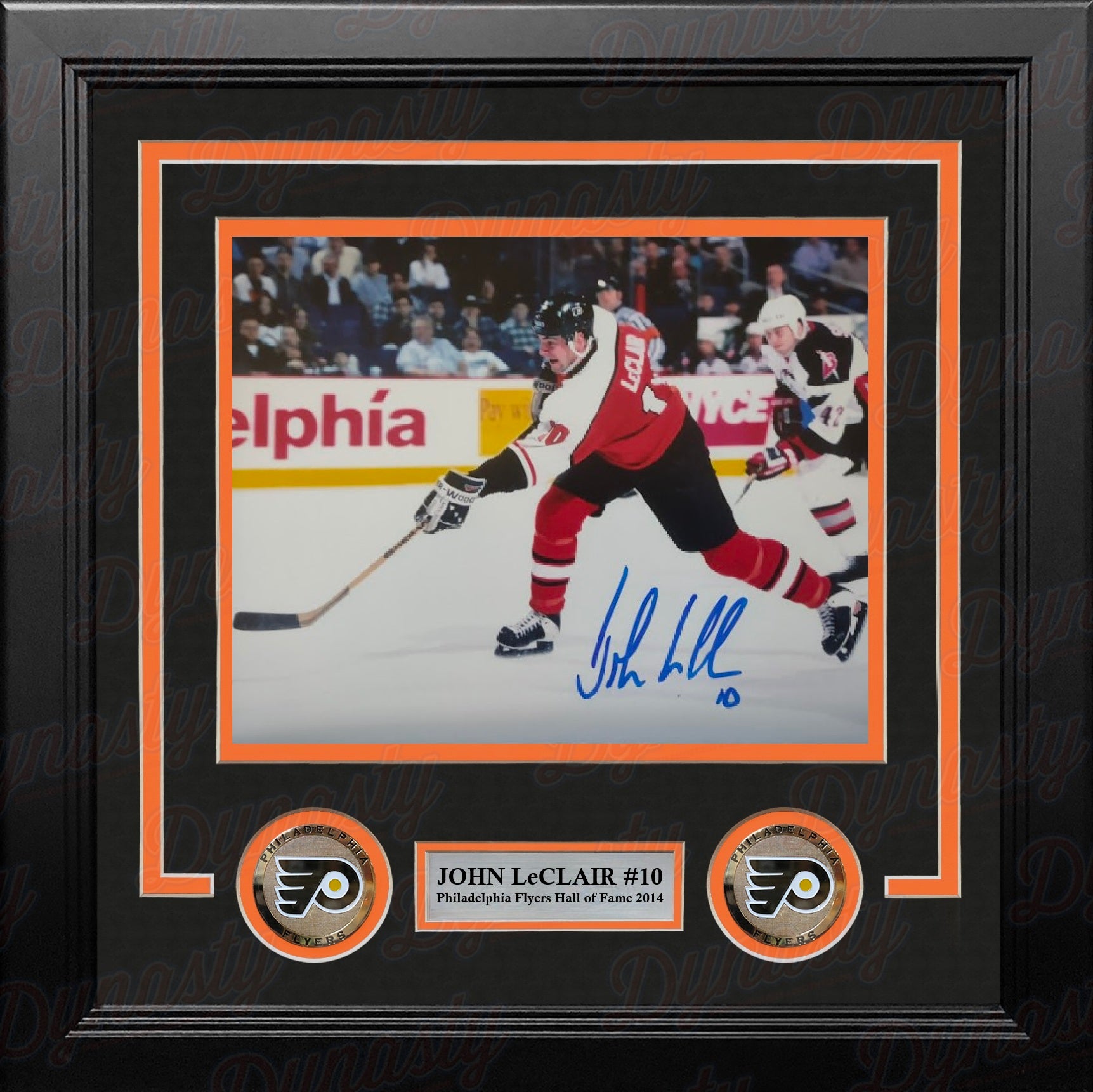 John LeClair in Action Autographed Philadelphia Flyers 8" x 10" Framed Hockey Photo
