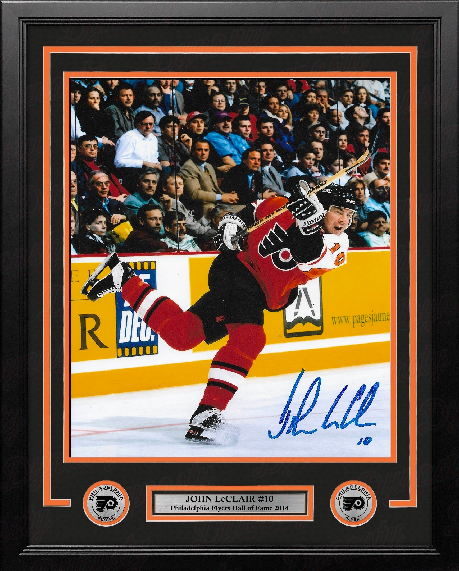 John LeClair Slapshot Philadelphia Flyers Autographed 11" x 14" Framed Hockey Photo