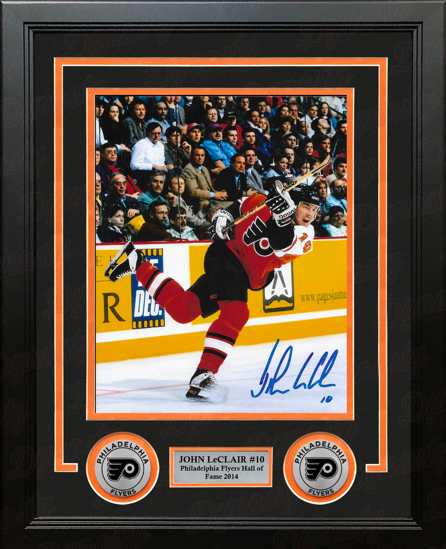 John LeClair Slapshot Philadelphia Flyers Autographed 8" x 10" Framed Hockey Photo