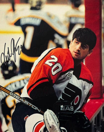 Keith Jones in Action Philadelphia Flyers Autographed 8" x 10" Hockey Photo