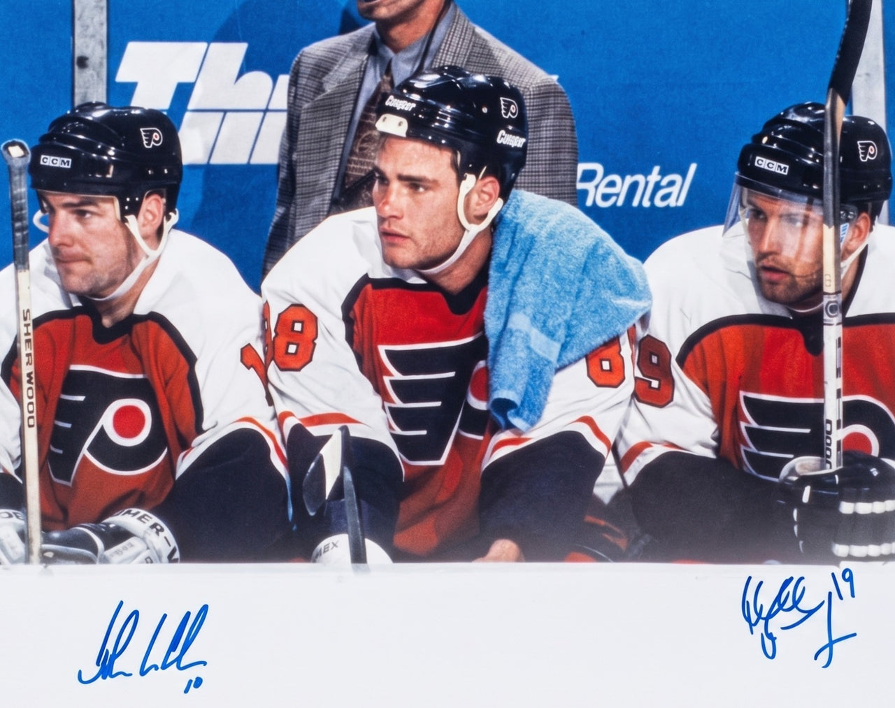 Legion of Doom Autographed Philadelphia Flyers 16" x 20" Photo (LeClair, Renberg)