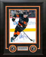 Matvei Michkov in Black Philadelphia Flyers Autographed 8" x 10" Framed Hockey Photo - Dynasty Sports & Framing 