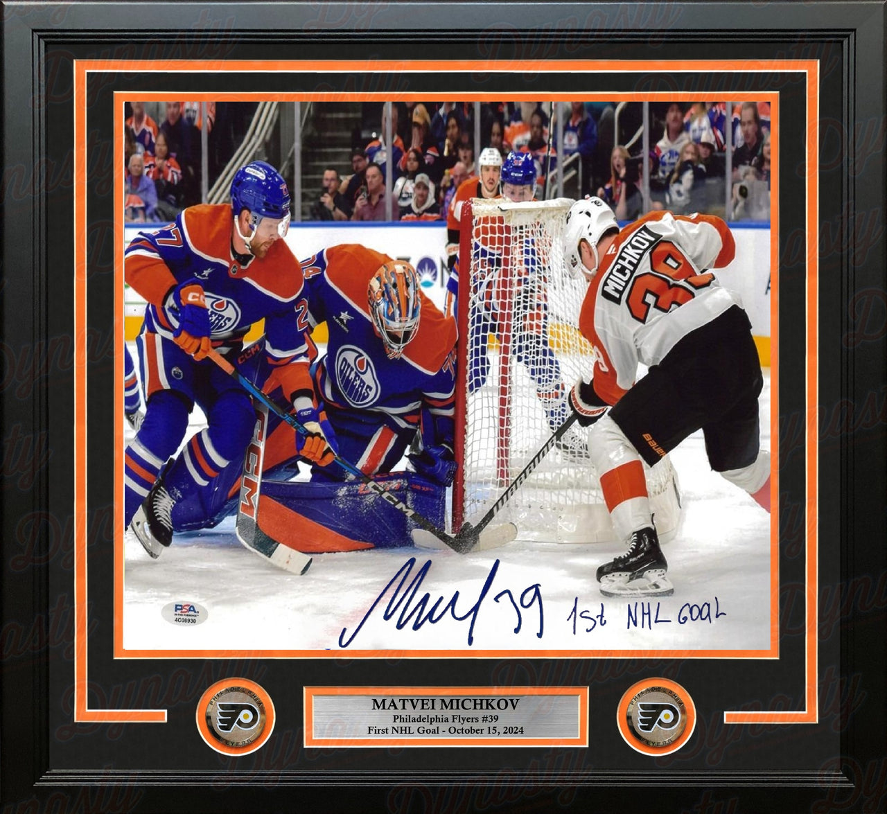 Matvei Michkov First NHL Goal Philadelphia Flyers Autographed 16x20 Framed Photo with Inscription