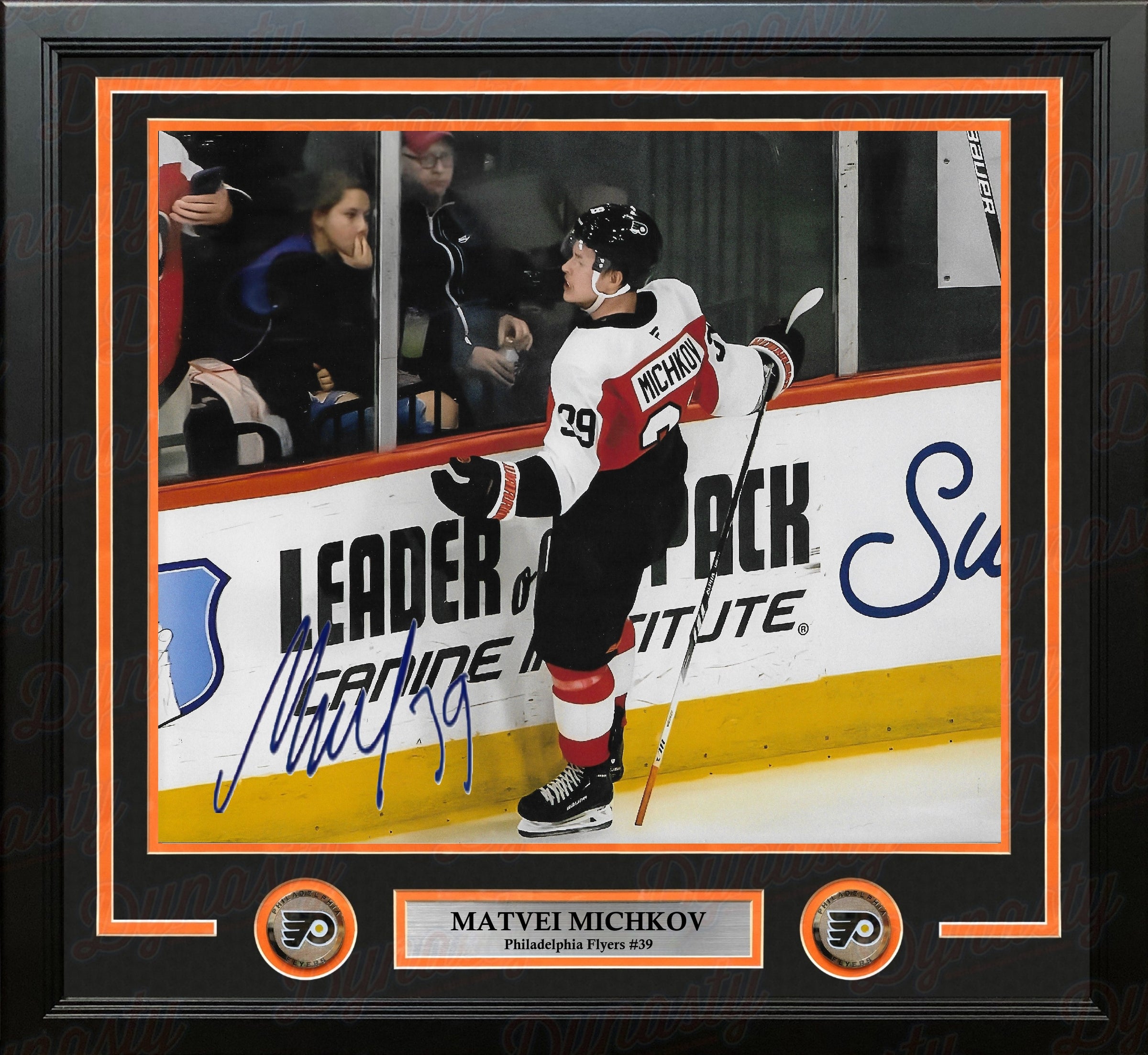 Matvei Michkov Goal Celebration Philadelphia Flyers Autographed 16" x 20" Framed Hockey Photo