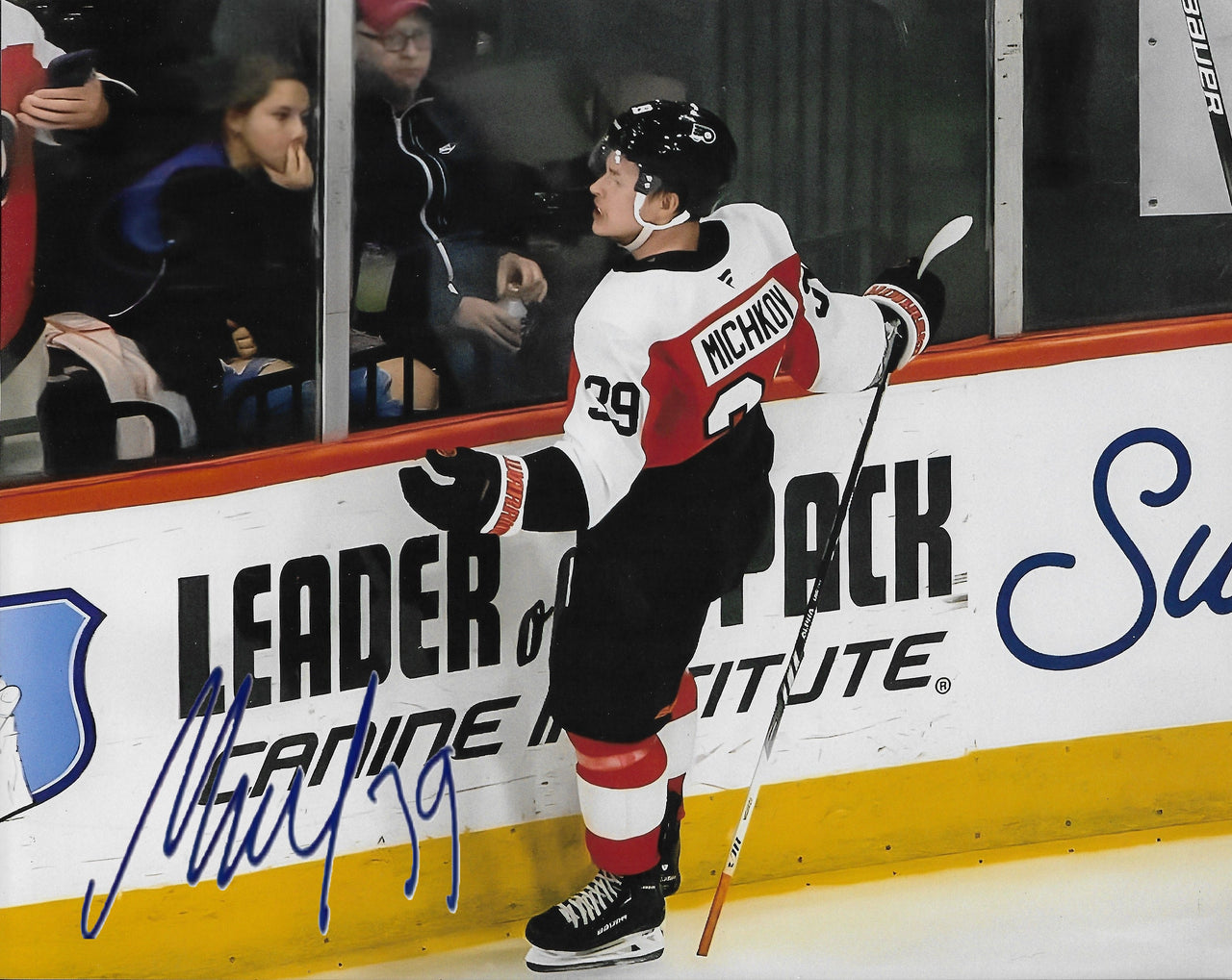 Matvei Michkov Goal Celebration Philadelphia Flyers Autographed 16" x 20" Hockey Photo