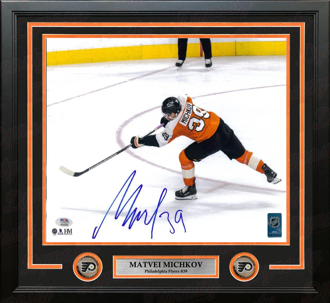 Matvei Michkov Slapshot Philadelphia Flyers Autographed 16" x 20" Framed Hockey Photo