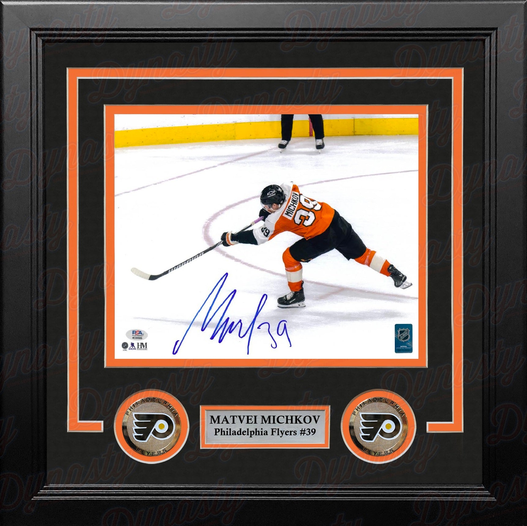 Matvei Michkov Slapshot Philadelphia Flyers Autographed 8" x 10" Framed Hockey Photo