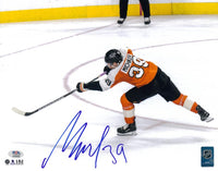 Matvei Michkov Slapshot Philadelphia Flyers Autographed 11" x 14" Hockey Photo - Dynasty Sports & Framing 