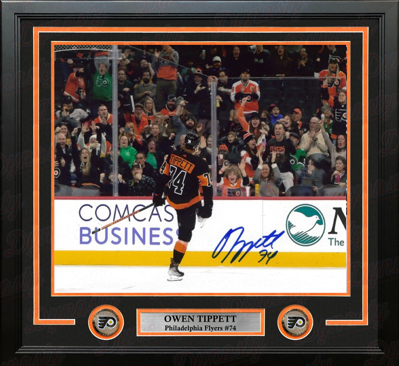 Owen Tippett in Black Philadelphia Flyers Autographed 16" x 20" Framed Hockey Photo