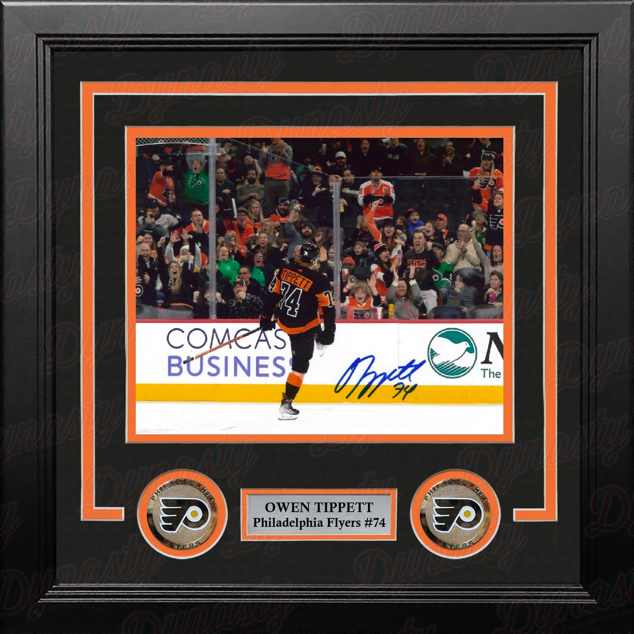 Owen Tippett in Black Philadelphia Flyers Autographed 8" x 10" Framed Hockey Photo