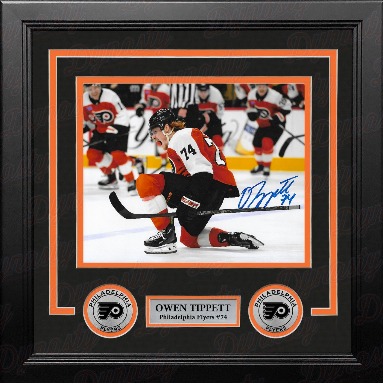 Owen Tippett Scream Autographed Philadelphia Flyers 8" x 10" Framed Hockey Photo