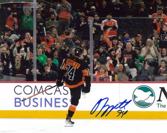 Owen Tippett in Black Philadelphia Flyers Autographed 11" x 14" Hockey Photo