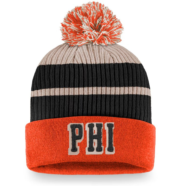Philadelphia Flyers True Classics Cuffed Knit Hat with Pom - Orange