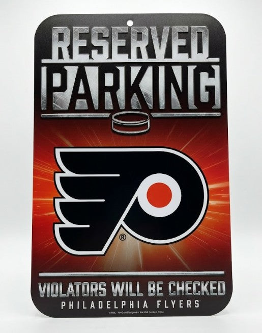 Philadelphia Flyers Black & Orange Parking Sign