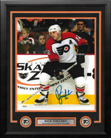 Rick Tocchet in Action Philadelphia Flyers Autographed 11" x 14" Framed Hockey Photo - Dynasty Sports & Framing 