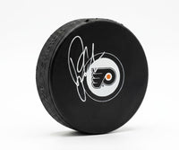 Rick Tocchet Philadelphia Flyers Autographed Logo Hockey Puck - Dynasty Sports & Framing 