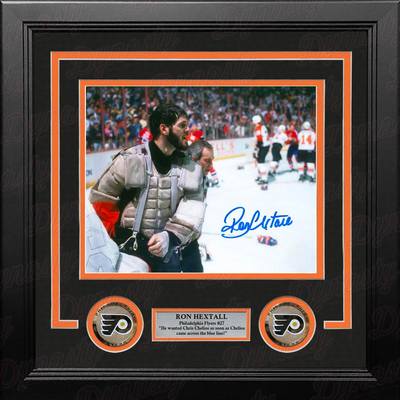 Ron Hextall Chelios Fight Philadelphia Flyers Autographed 8" x 10" Framed Hockey Photo