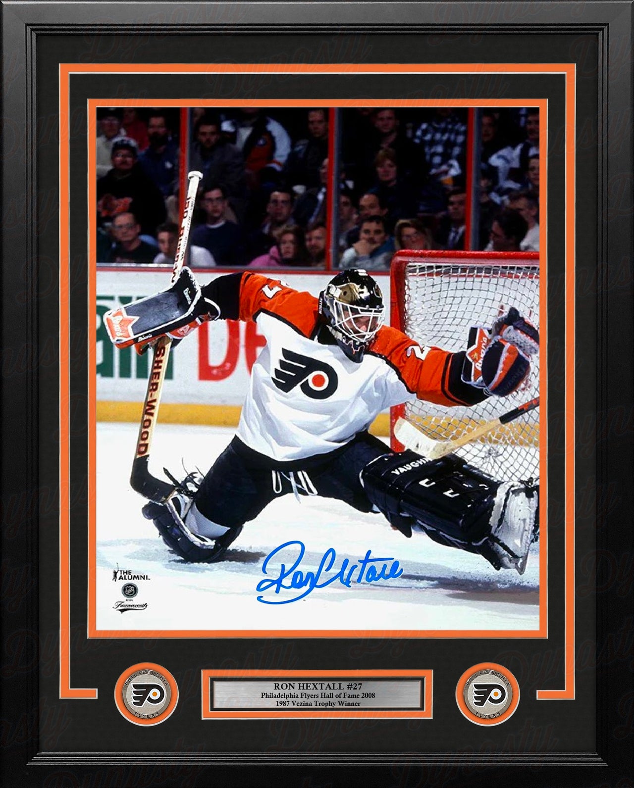 Ron Hextall Save Action Philadelphia Flyers Autographed 11" x 14" Framed Hockey Photo