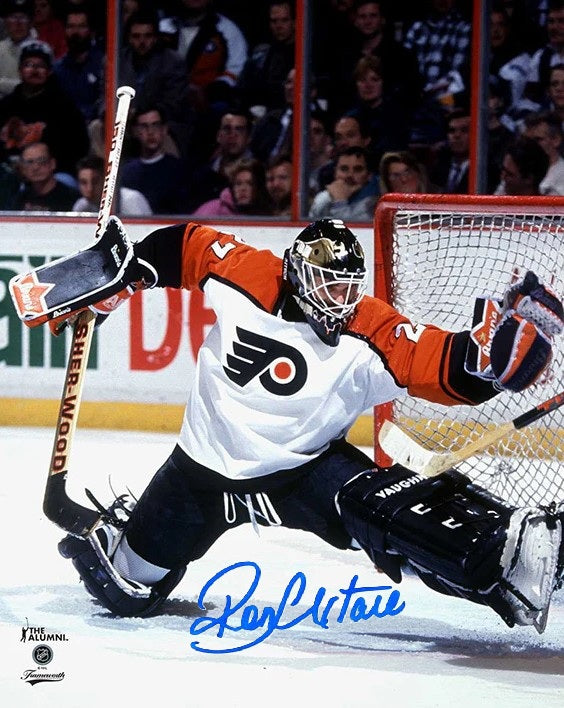 Ron Hextall Save Action Philadelphia Flyers Autographed 16" x 20" Hockey Photo
