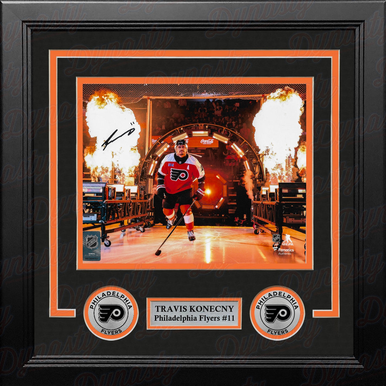 Travis Konecny Fire Entrance Philadelphia Flyers Autographed 8" x 10" Framed Hockey Photo