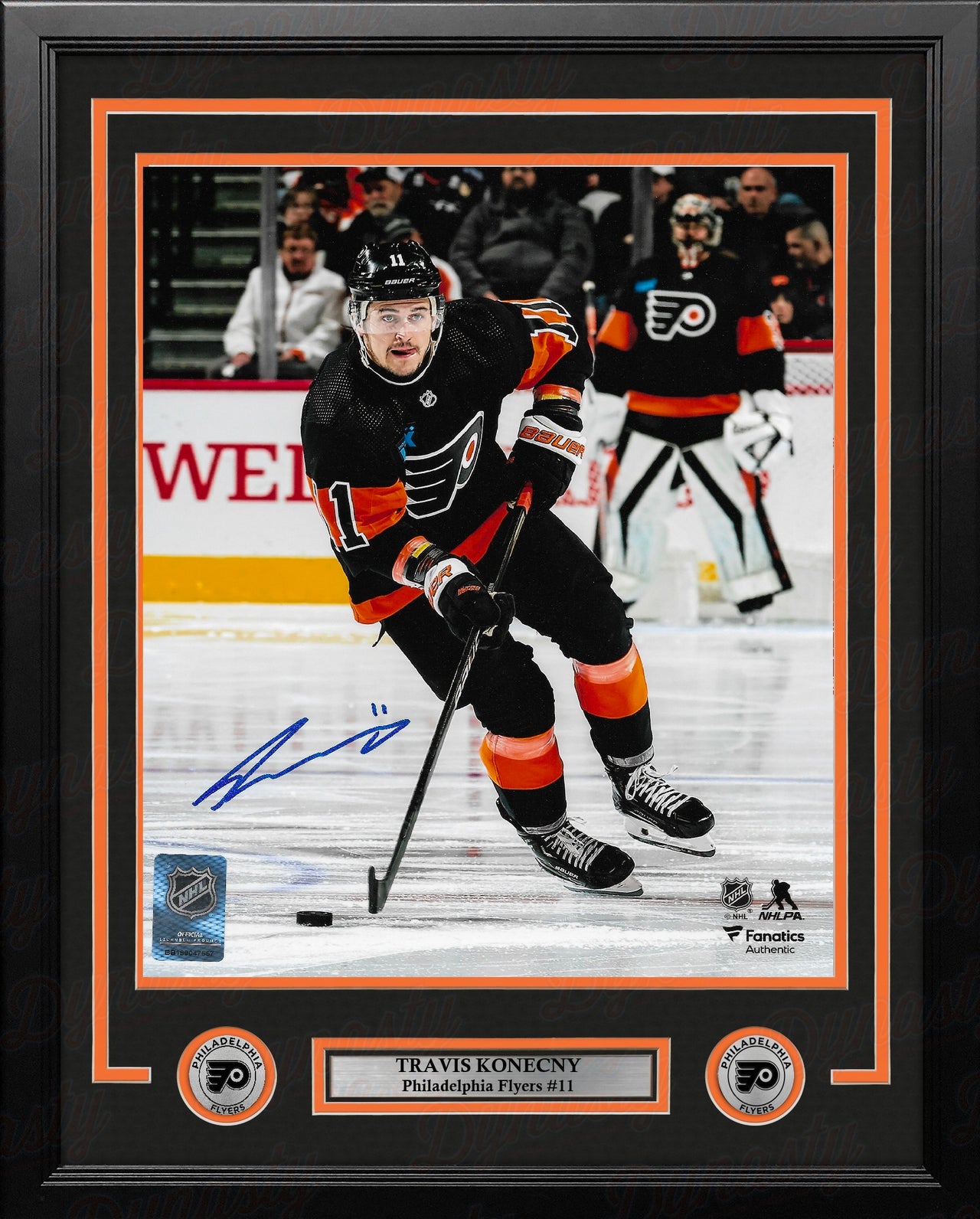 Travis Konecny Skating Action Philadelphia Flyers Autographed 16" x 20" Framed Hockey Photo