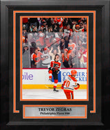 Trevor Zegras Philadelphia Flyers Celebration 8" x 10" Framed Hockey Photo - Dynasty Sports & Framing 
