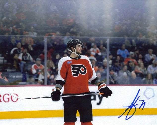 Tyson Foerster in Orange Autographed Philadelphia Flyers 11" x 14" Hockey Photo