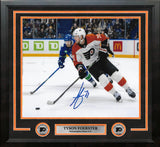 Tyson Foerster v. Vancouver Autographed Philadelphia Flyers 11" x 14" Framed Hockey Photo - Dynasty Sports & Framing 