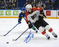 Tyson Foerster v. Vancouver Autographed Philadelphia Flyers 11" x 14" Hockey Photo - Dynasty Sports & Framing 