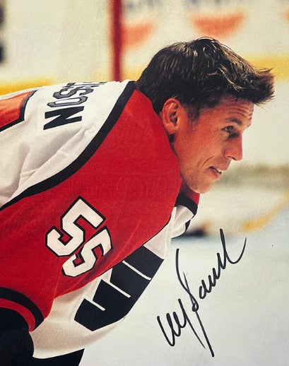 Ulf Samuelsson in Action Philadelphia Flyers Autographed 8" x 10" Hockey Photo