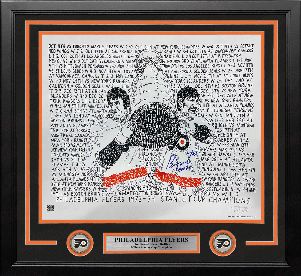 Bernie Parent Philadelphia Flyers Autographed 16" x 20" Framed Hockey Word-Art Photo
