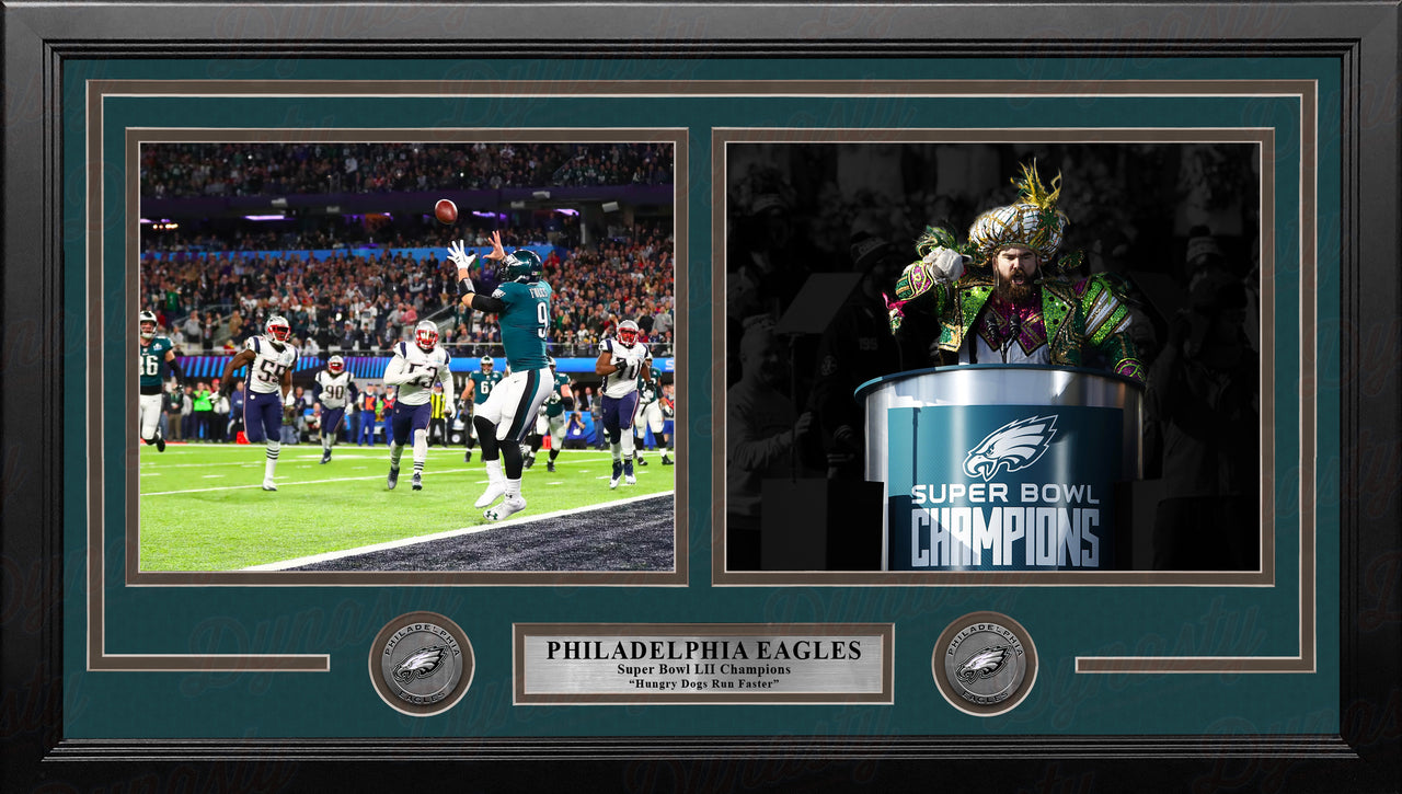 Nick Foles & Jason Kelce Super Bowl LII Philadelphia Eagles Dual 5" x 7" Framed Football Photo