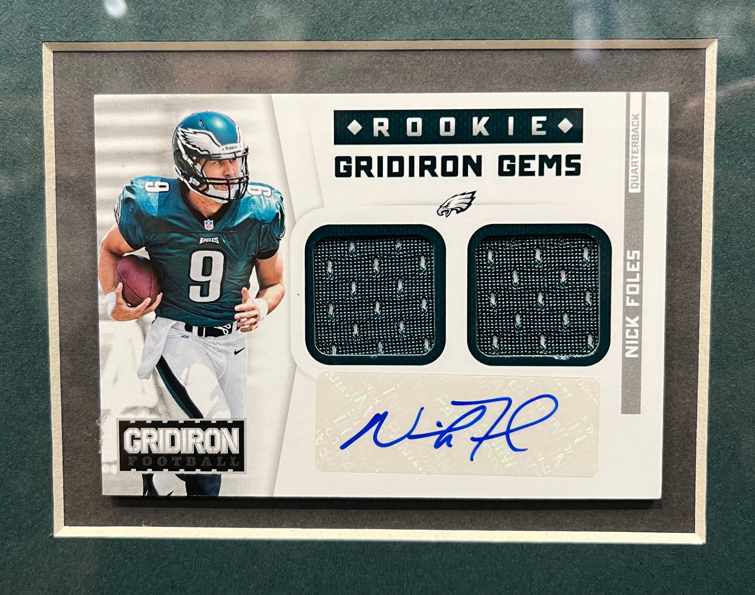 Nick Foles Super Bowl LII Philadelphia Eagles 8x10 Framed Photo with Autographed Jersey Patch Card