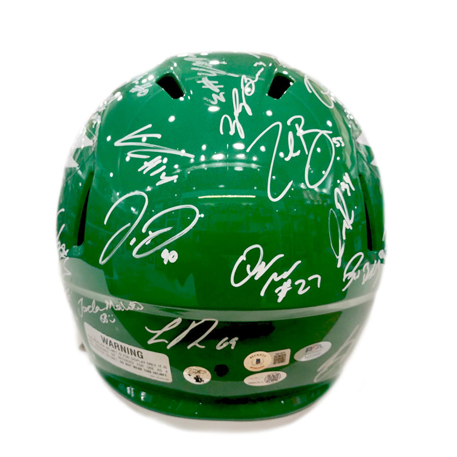 Philadelphia Eagles Team-Signed Kelly Green Alternate Full-Size Helmet - 28 Signatures