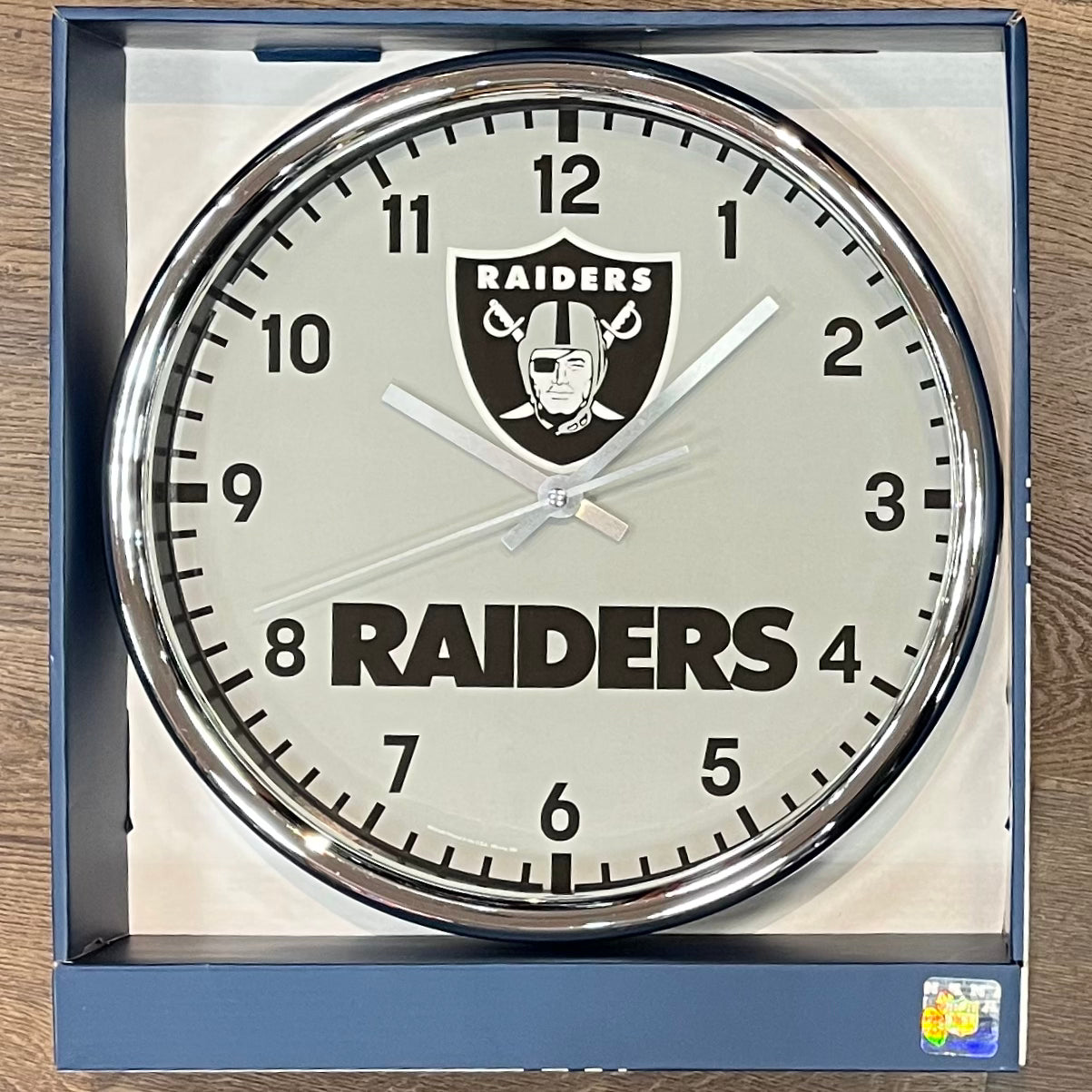 Las Vegas Raiders Round Chrome Clock