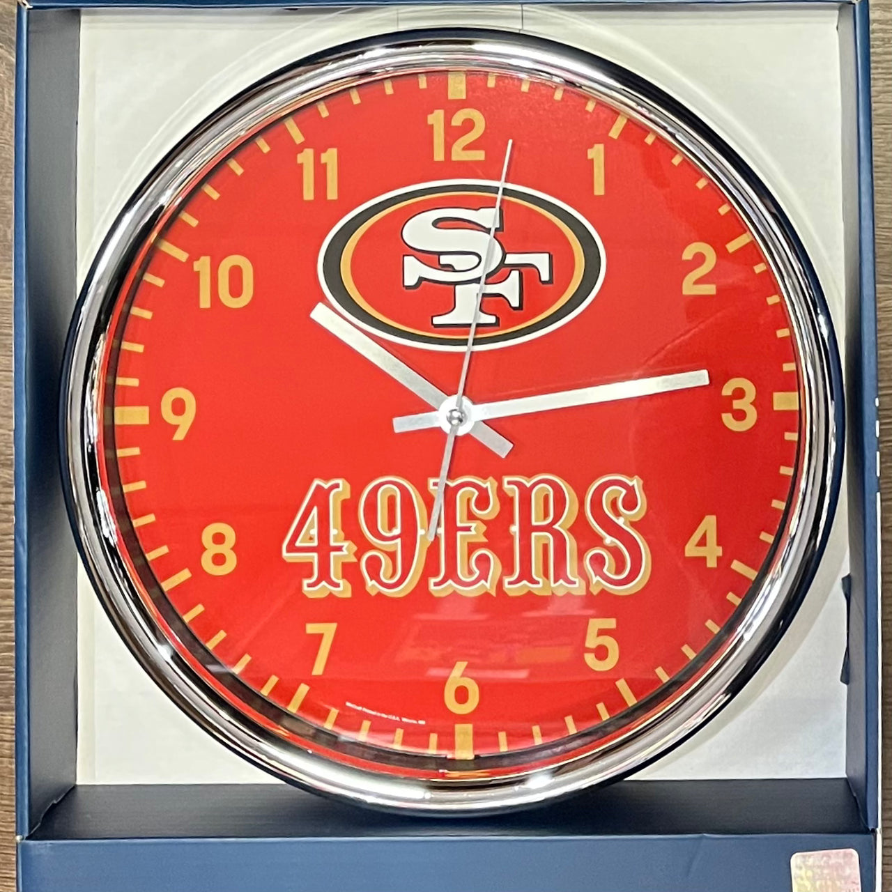 San Francisco 49ers Round Chrome Clock