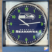 Seattle Seahawks Round Chrome Clock