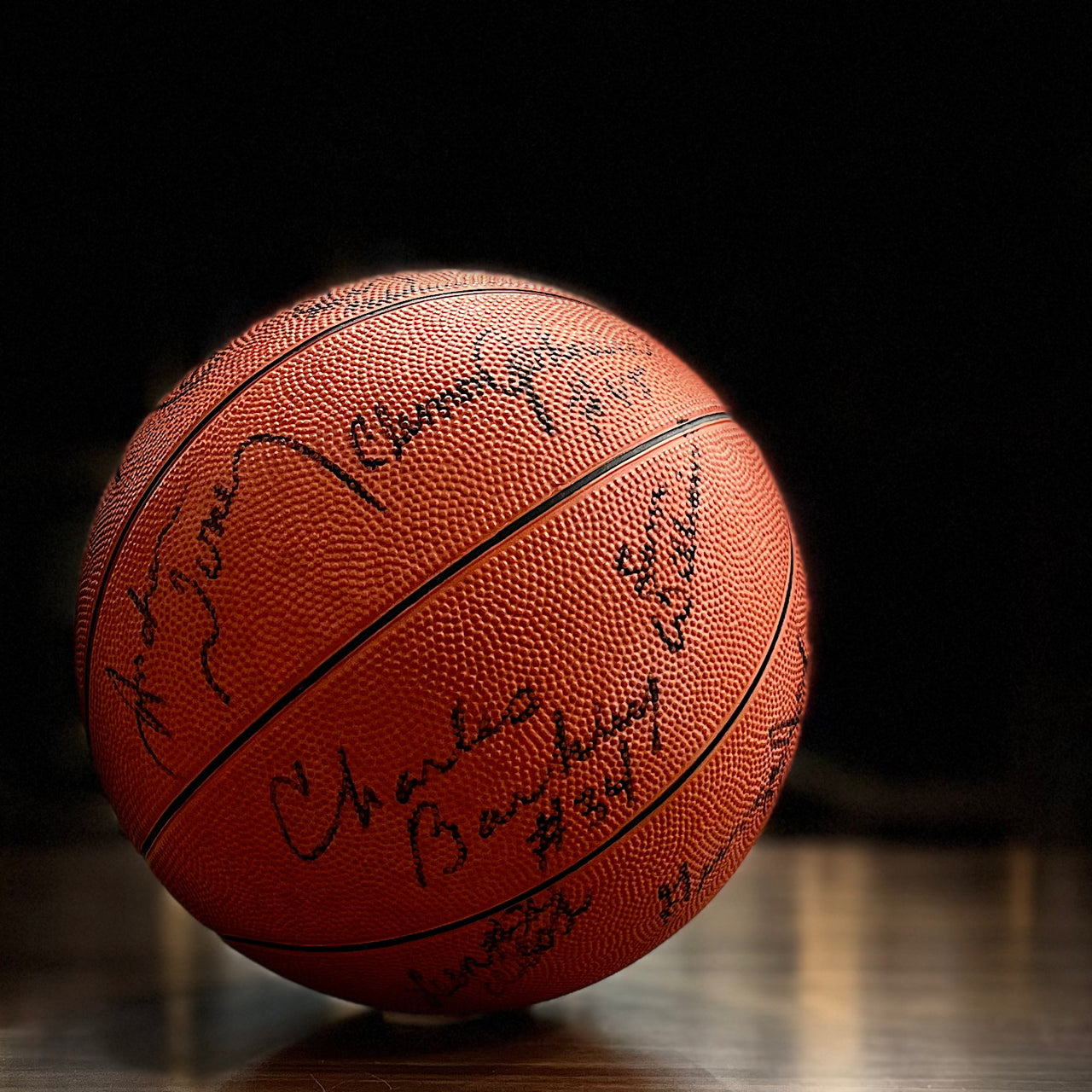 Philadelphia 76ers '84-85 Team-Signed Basketball (15 Autographs: Includes Erving, Malone, & Barkley)