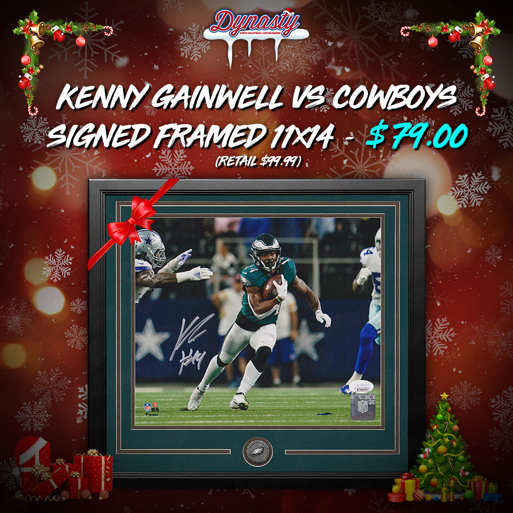 Kenneth Gainwell v. Cowboys Philadelphia Eagles Autographed Framed 11x14 Photo (Black Friday Doorbuster)