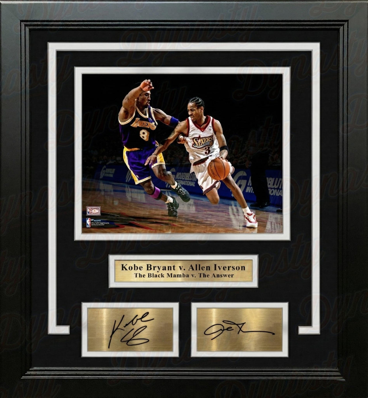 Kobe Bryant v. Allen Iverson 8" x 10" Framed Basketball Legends Photo with Engraved Autographs