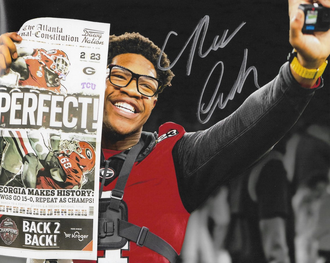 Nolan Smith Georgia Bulldogs 2021 National Championship Autographed 8" x 10" Football Photo