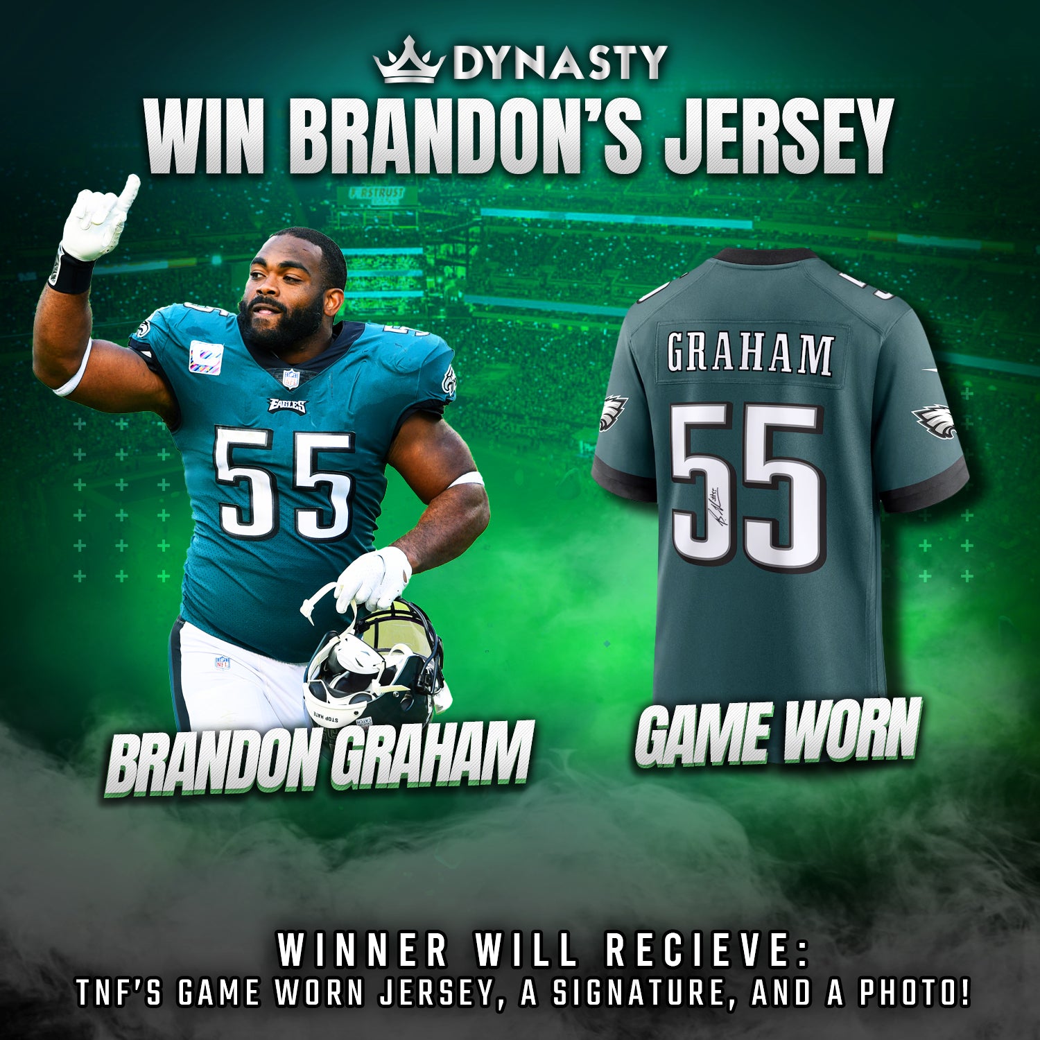 Jersey Raffle Win Brandon Graham's Thursday Night's Game Jersey | Special VIP Raffle