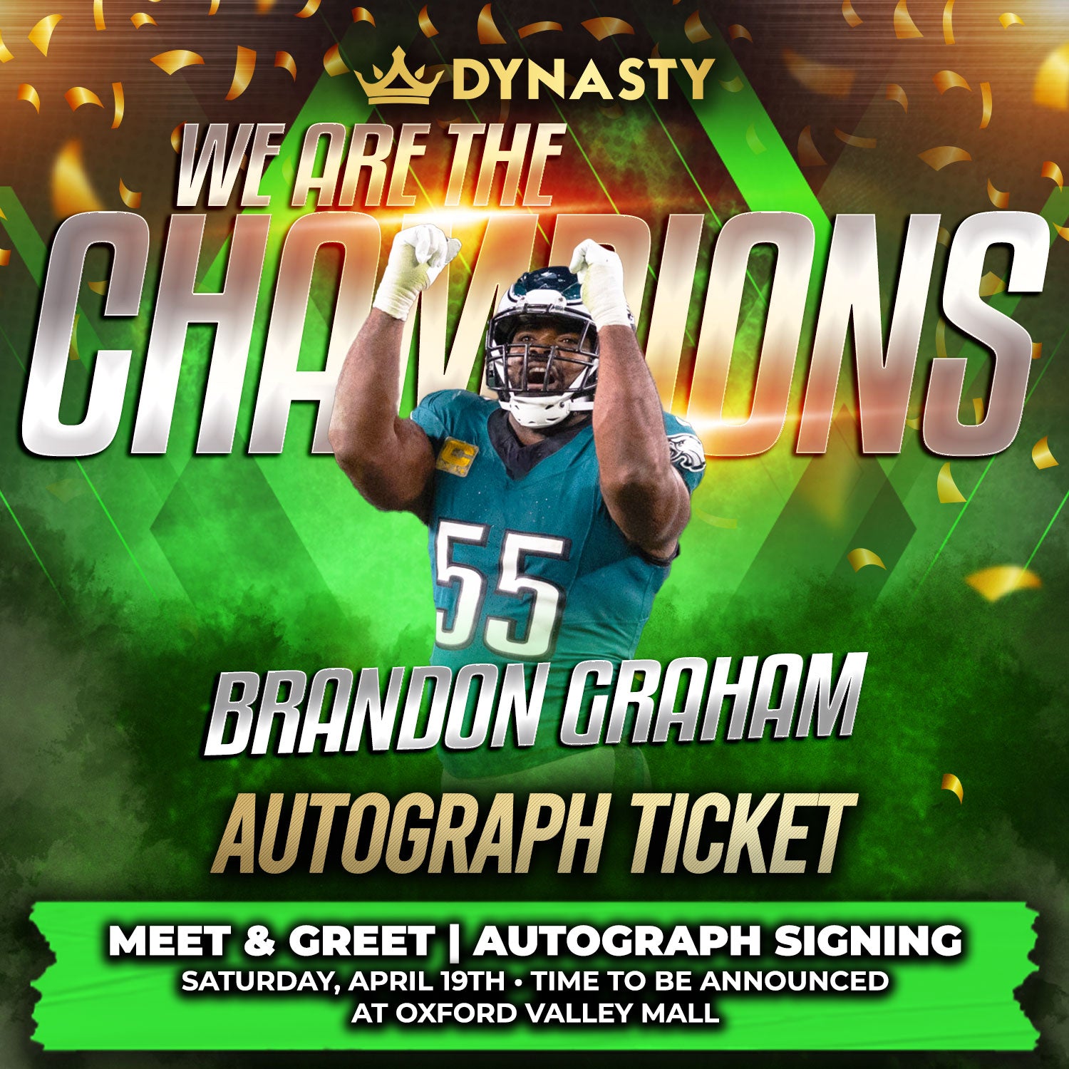 Brandon Graham World Champions Experience Tickets - Dynasty Sports & Framing 