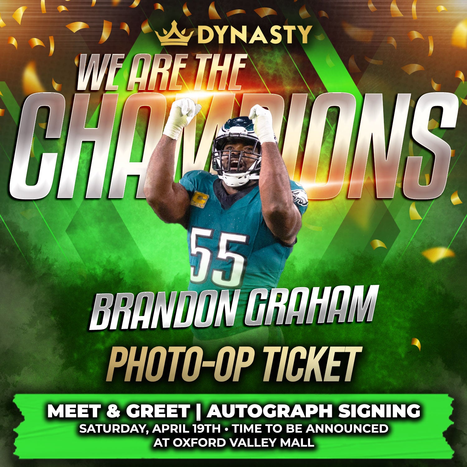 Brandon Graham World Champions Experience Tickets - Dynasty Sports & Framing 