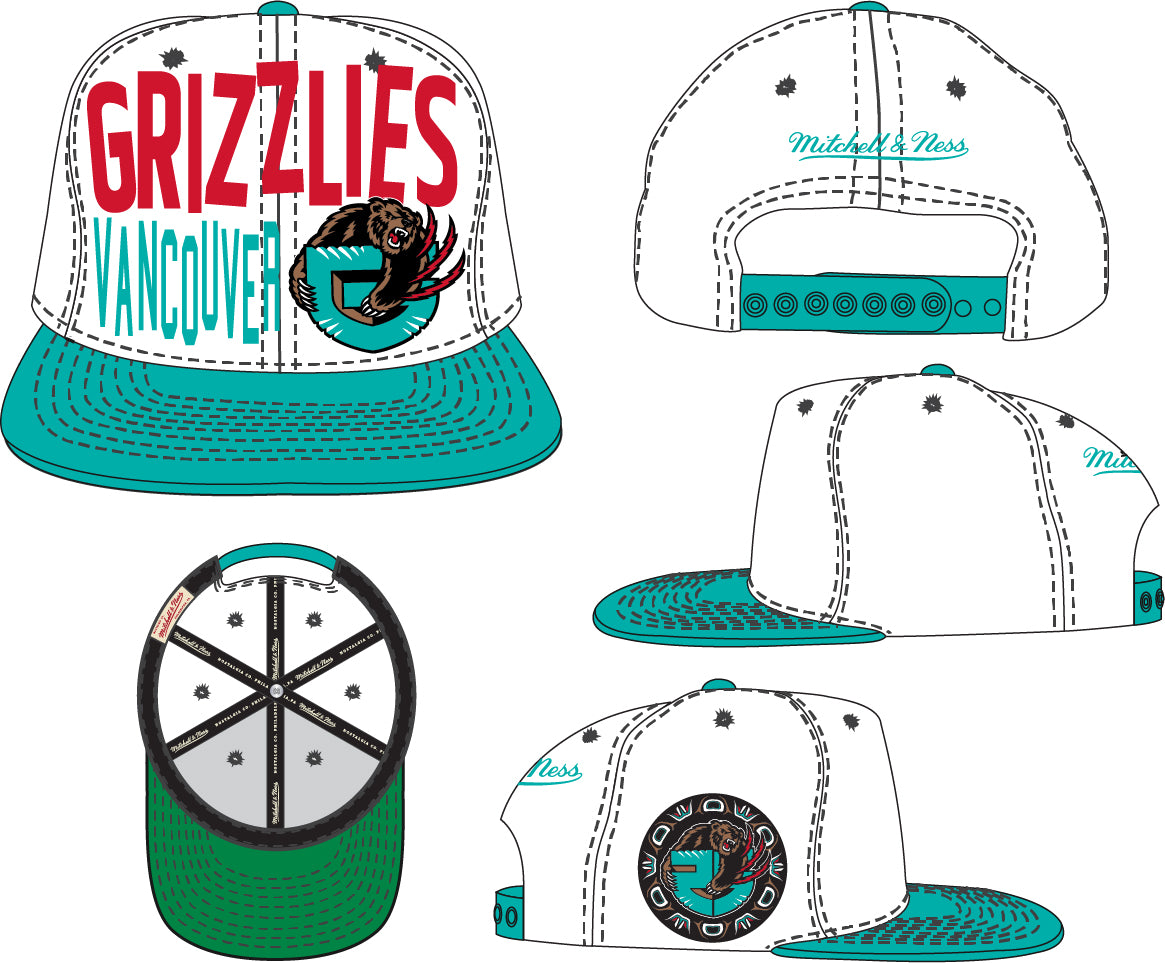 Vancouver Grizzlies Mitchell & Ness Toss Up Snapback Vintage Hat