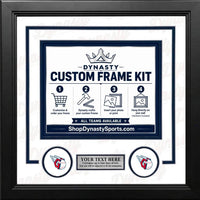 Cleveland Guardians Custom MLB Baseball Picture Frame Kit with White Matting, Navy Blue Trim, a Silver Nameplate, and Guardians logos