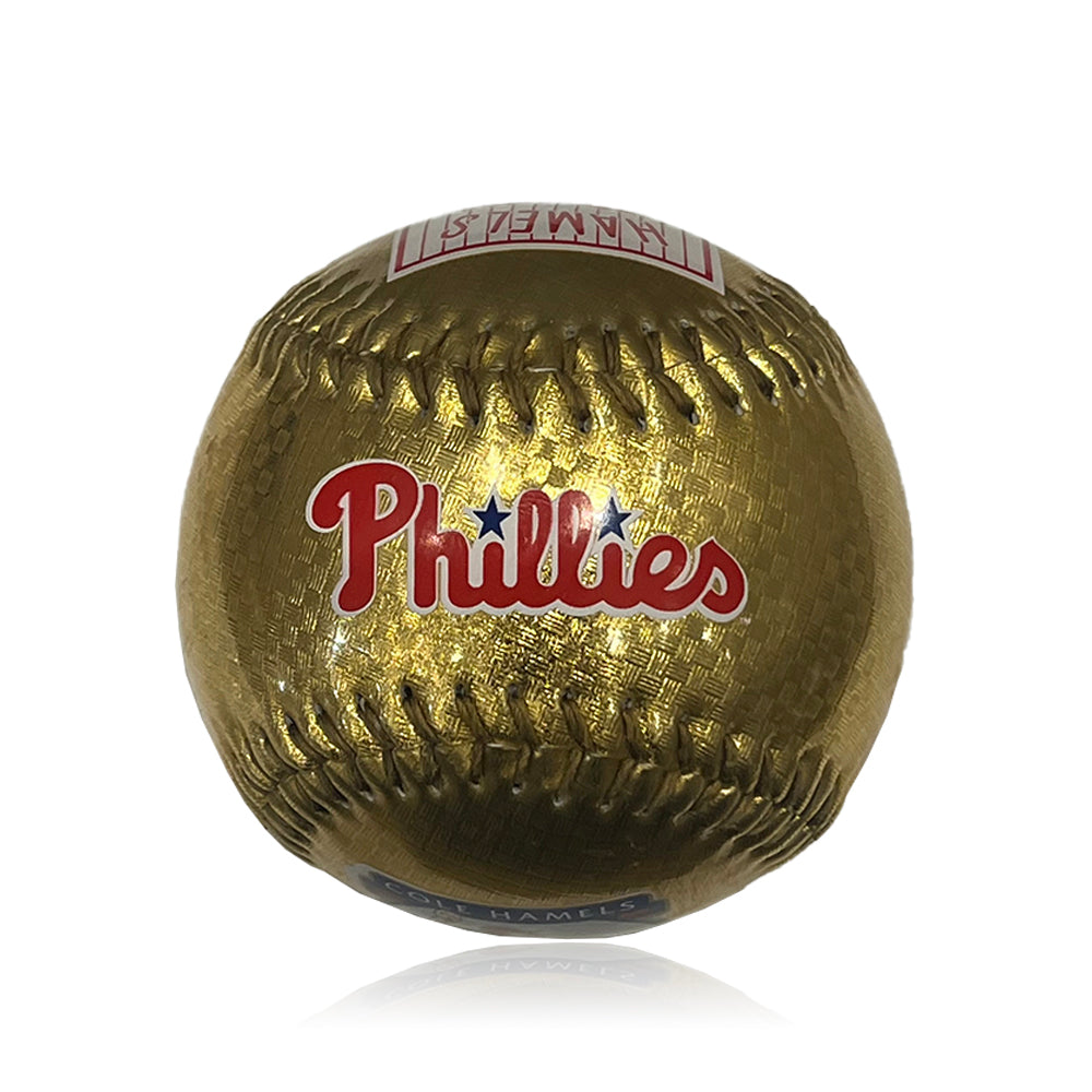 Cole Hamels Retirement Night Commemorative Gold Rawlings Baseball