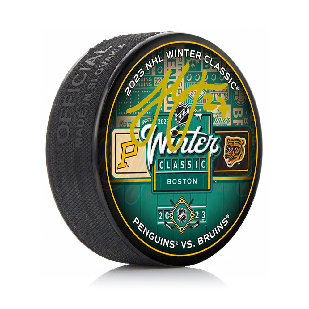 Hampus Lindholm Boston Bruins Autographed 2023 Winter Classic Puck