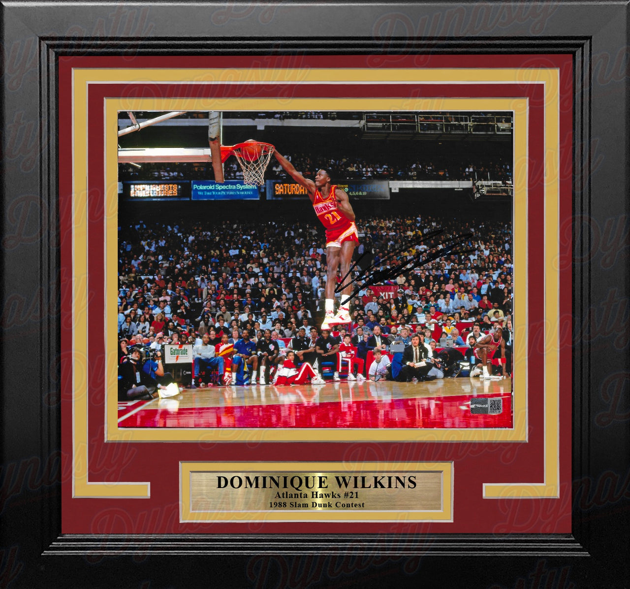 Dominique Wilkins 1988 Slam Dunk Contest Atlanta Hawks Autographed 8" x 10" Framed Basketball Photo