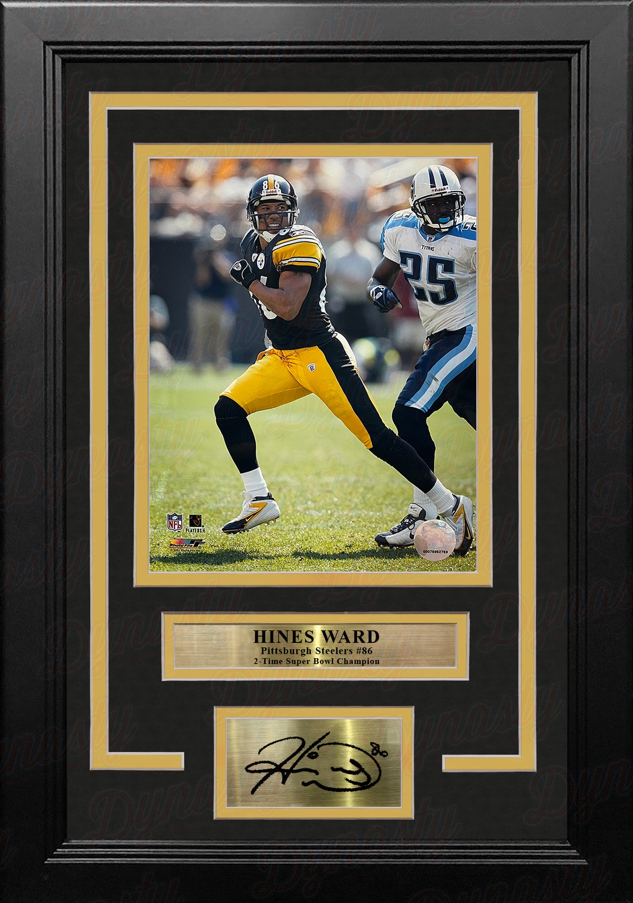 Hines Ward in Action Pittsburgh Steelers 8" x 10" Framed Football Photo with Engraved Autograph